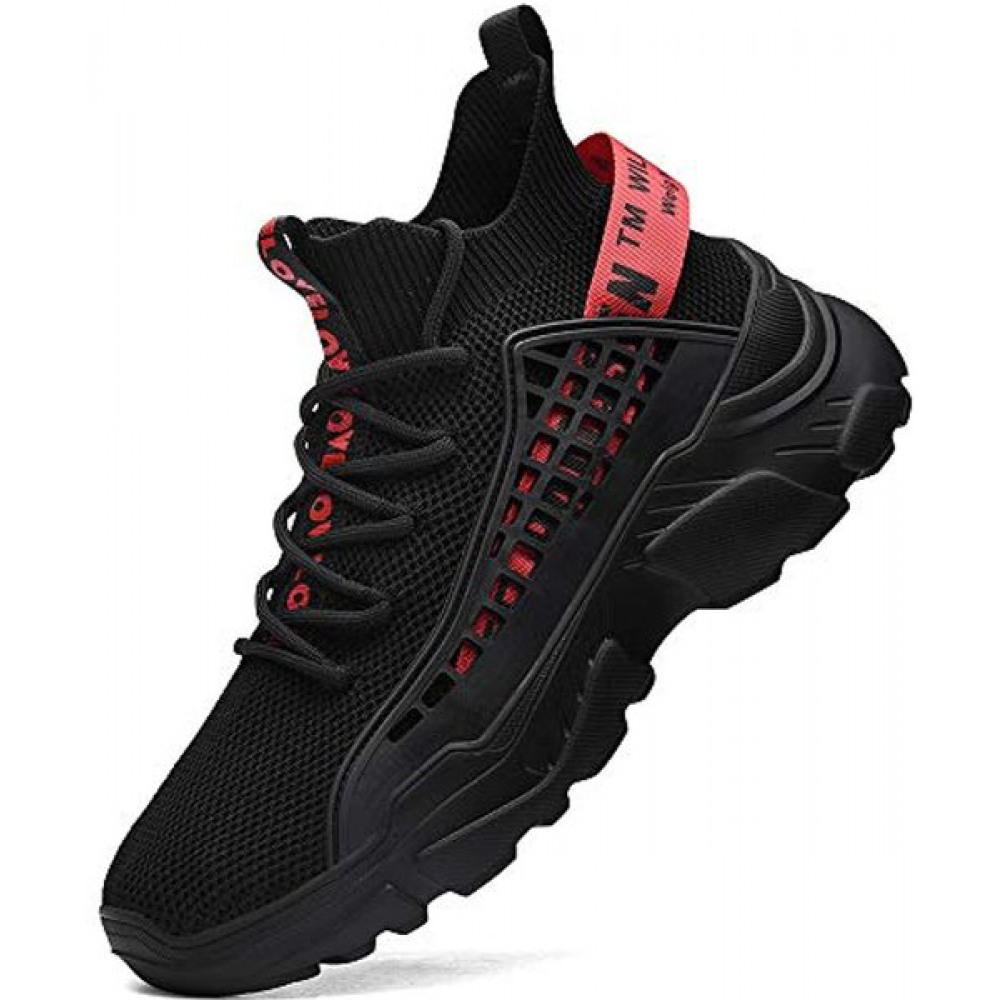 Men's Athletic Running Walking Shoes Non Slip Fashion Sneakers Black